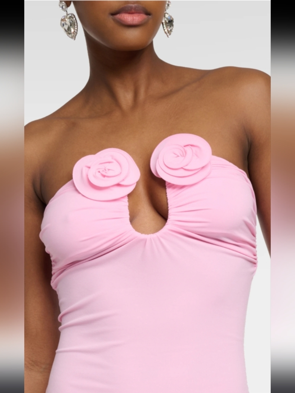 Magda Butrym Strapless Pink Maxi Dress with Rosette Detail - Picture 6 of 16
